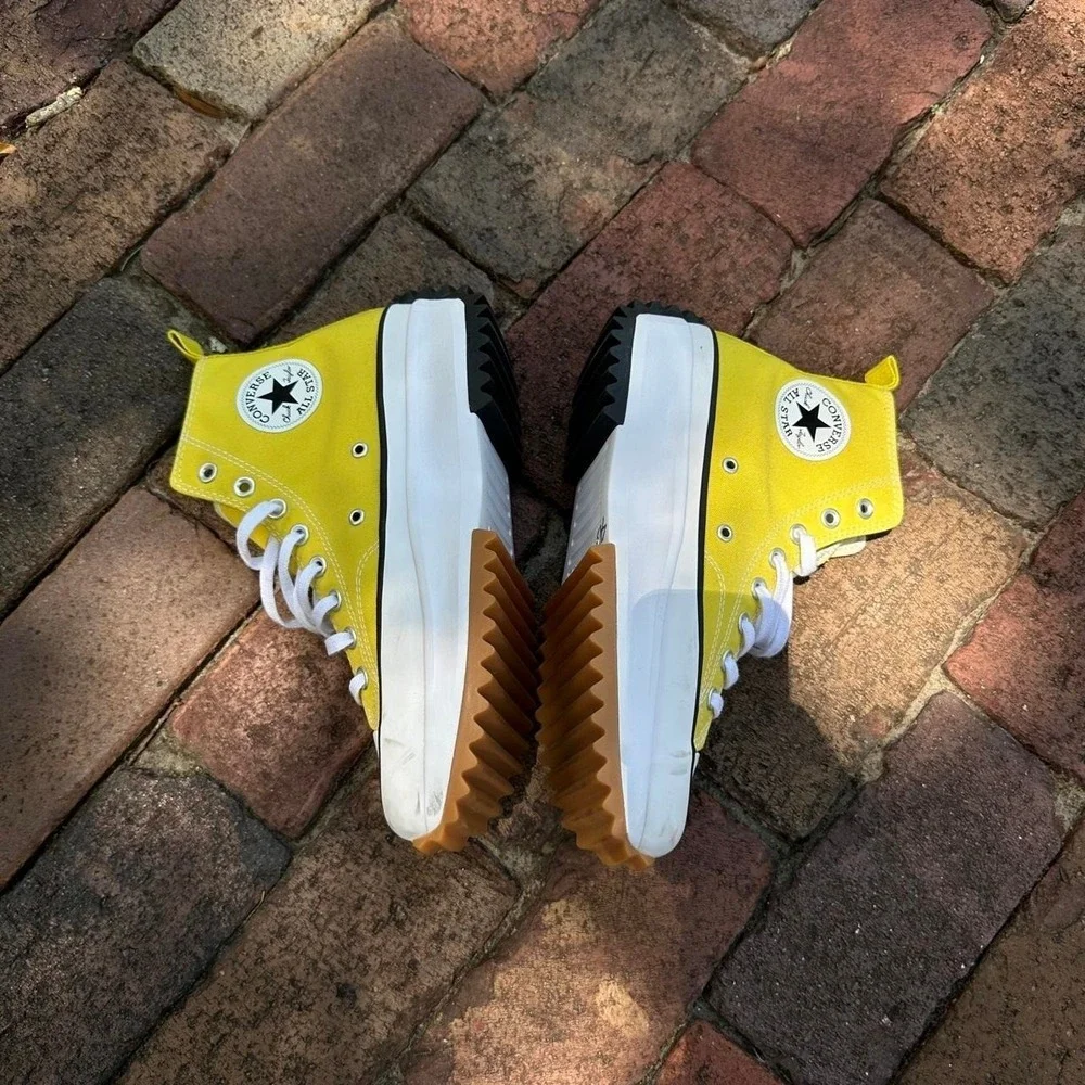 Converse Run Star Hike High Platform yellow shoes Size mens 9 - Picture 2 of 8